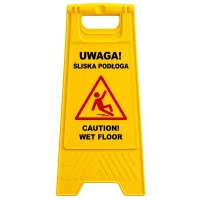 deClean Tablica Ostrzegawcza 2 kolory Żółta wer.  PL-ANG Potykacz HS339