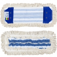 Mopatex CISNE Nakladka Bawełniana DUO Mop Płaski 40cm Kolor Biały + Paski 204562-03