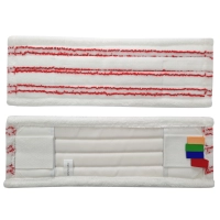 deClean Nakładka z Mikrofibry DUO 40cm kieszeń/klips Kolor Biały + Pasek czerwony HS431/40