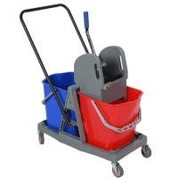 deClean Wózek do Sprzątania Wiadra 2x23 litrów + Prasa HS334